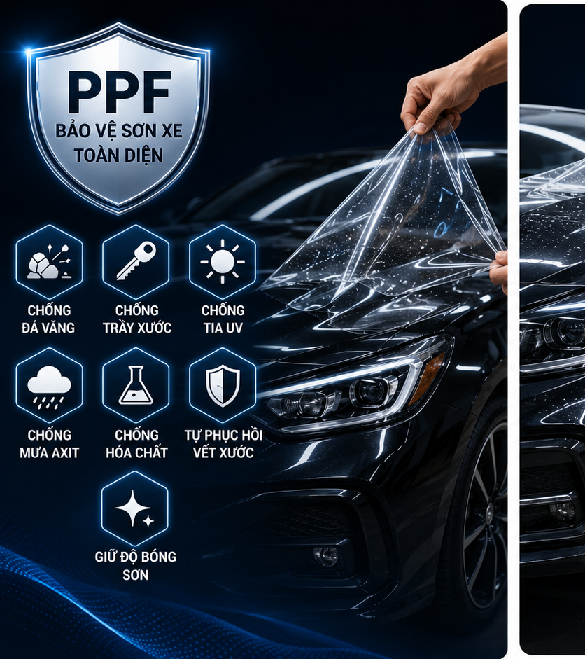Dán PPF ô tô là phương pháp bảo vệ sơn xe hiệu quả
