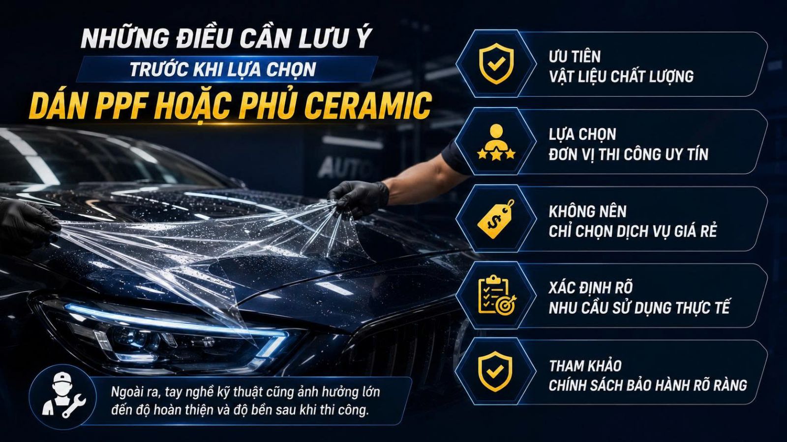 Những điều cần lưu ý trước khi lựa chọn dán PPF hoặc phủ ceramic